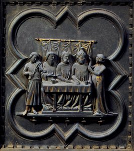 The Dance of Salome, femtonde panelen av South Doors of the Baptistery of San Giovanni, 1336 (brons)